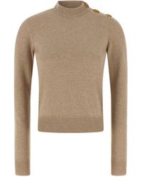 Balmain - Eco-Cashmere Button Sweater Maglioni-Donna - Lyst