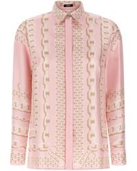 Versace - Silk Twill Shirt With Scarf Print - Lyst
