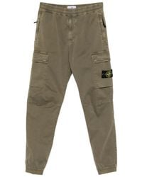 Stone Island - Logo Cotton Cargo Trousers - Lyst