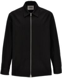 Jil Sander - Gabardine Shirt Camicie Nero - Lyst