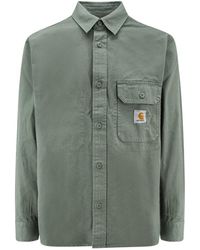 Carhartt - Cotton Shirt Jacket With Logo Patch - Lyst