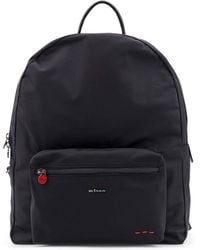 Kiton - Nylon Backpack With Metal Lettering Logo - Lyst