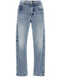 Brunello Cucinelli - Straight Leg Mid Rise Jeans Blu - Lyst