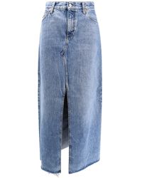 Gucci - Organic Denim Long Skirt With Made In Italy Label - Lyst
