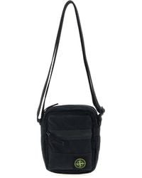 Stone Island - Logo Badge Crossbody Bag Borse A Tracolla Nero-Uomo - Lyst
