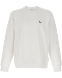 Lacoste - Logo Patch Felpe Bianco-Uomo - Lyst