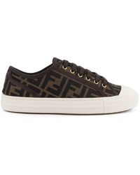 Fendi - Domino Ff Jacquard Fabric Sneakers-Donna - Lyst