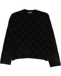 Emporio Armani - Check Crewneck Sweater - Lyst