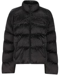 Balenciaga - Nylon Down Jacket With All-Over Lettering Logo - Lyst