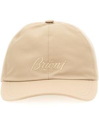 Brioni - Logo Embroidery Cap Cappelli Beige - Lyst