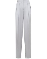 Giorgio Armani - Silk Satin Trousers With Double Pleats - Lyst