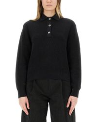 Studio Nicholson - "Chesapeake" Knit Polo Shirt-Donna - Lyst