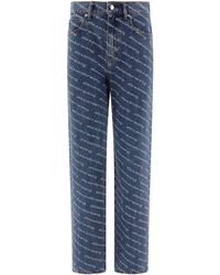 Alexander Wang - With Logo Crystal Hotfix Jeans Blu - Lyst