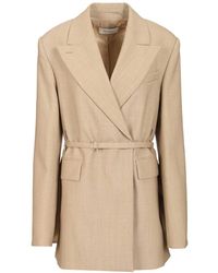 Sportmax - Long Double-Breasted Wool Blazer Jackets - Lyst