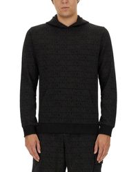 Moschino - Felpa Con Logo All Over - Lyst