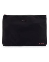 Kiton - Nylon Clutch With Metal Logo - Lyst
