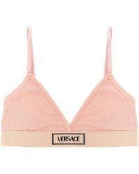 Versace - Bra With Logo Embroidery - Lyst