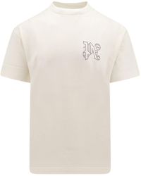 Palm Angels - Off Cotton Monogram T-Shirt - Lyst
