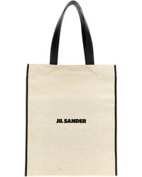 関税送料無料【Jil Sander】Sand canvas Flat shopping bag JIL SANDER Large Flat Tote Bag Natural - Wrong Weather
