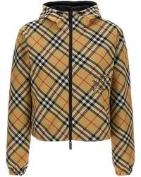 Burberry - Cropped Check Reversible Jacket Giacche Beige - Lyst