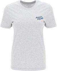 Maison Kitsuné - Maison Kitsune T-Shirt With Logo Embroidery - Lyst