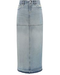 RE/DONE - Mid Rise Split Skirt Jeans - Lyst