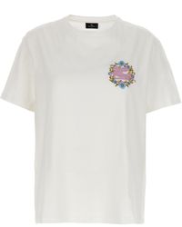 Etro - Logo Embroidery T Shirt Bianco - Lyst