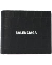 Balenciaga - Printed Logo Wallet Portafogli Bianco/Nero - Lyst