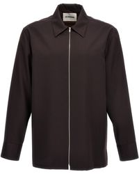 Jil Sander - Wool Gabardine Overshirt Shirt, Blouse - Lyst