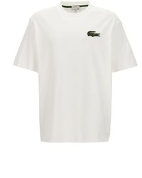 Lacoste - Logo Patch T Shirt Bianco - Lyst