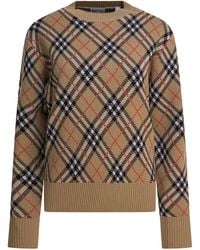Burberry - Wool Blend Crew Neck Sweater - Lyst