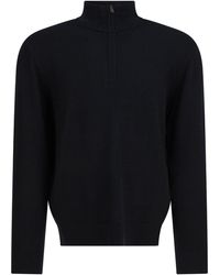Vince - Cashmere Sweater With Half Zipper Knitwear Nero-Uomo - Lyst
