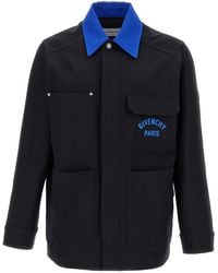 Givenchy - Logo Embroidery Overshirt Puffer Jackets - Lyst