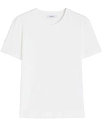 Max Mara - Tone On Tone Embroidered Logo Cotton T-Shirt - Lyst