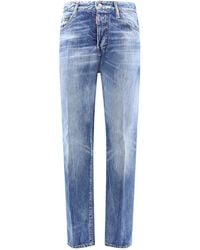 DSquared² - Cotton Jeans With Suede Logo Patch - Lyst