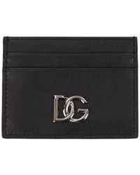 Dolce & Gabbana Porta Carte Con Applicazione Dg - Nero