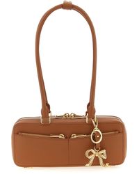 Self-Portrait - Tan Leather Baguette With Charm Borse A Spalla E Tracolla Marrone-Donna - Lyst