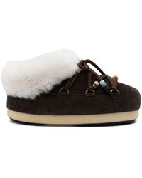 Moon Boot Suede Beads Mules in Brown | Lyst