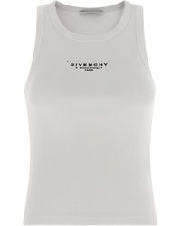Givenchy - Slim Tank Top With Logo Print-Donna - Lyst