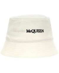 Alexander McQueen - Logo Bucket Hat Cappelli Bianco/Nero - Lyst