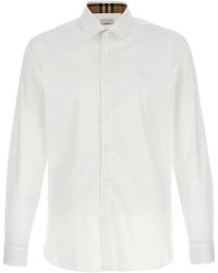 Burberry - Slim Fit Equestrian Knight Embroidered Shirt - Lyst
