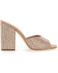 Paris Texas - Mule Holly Anja Suede And Crystal Block Heel Mules - Lyst