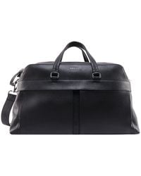 Orciani - Leather Duffle Bag With Metal Logo Patch - Lyst