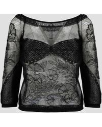 Alberta Ferretti - Viscose net knit top - Lyst