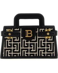 Balmain - B-Buzz Borse A Mano Bianco/Nero-Donna - Lyst