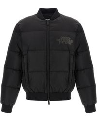 DSquared² - Padded Bomber Jacket Puffer Jackets Nero-Uomo - Lyst