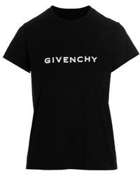 Givenchy - Velvet Logo T Shirt Bianco/Nero - Lyst