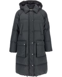 Brunello Cucinelli - Shiny Zipper Pull Puffer Jackets Grigio-Donna - Lyst