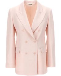 P.A.R.O.S.H. - Double-Breasted Blazer Blazer And Suits Rosa - Lyst