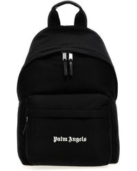 Palm Angels - Logo Print Backpack Zaini Bianco/Nero - Lyst